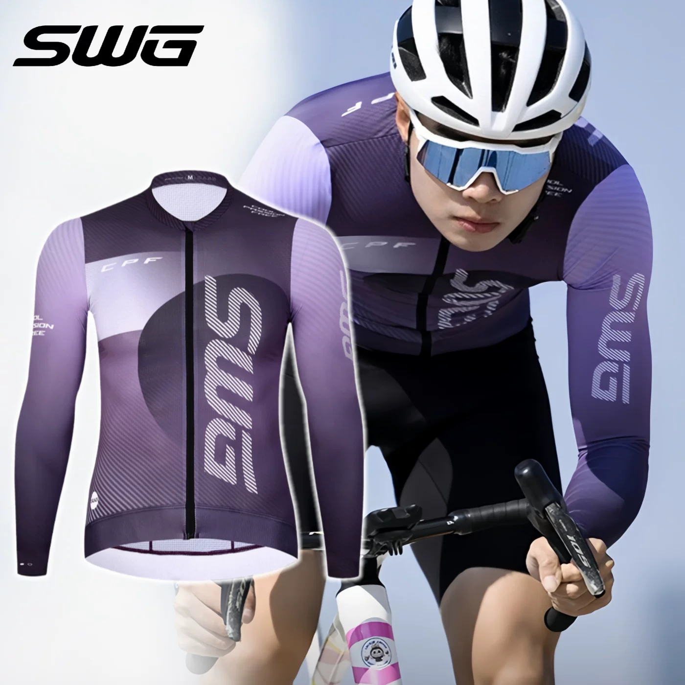 Áo thể thao đạp xe SWG Mingsheng dành cho nam mùa thu, thi đấu ngoài trời, co giãn cao, thoáng khí, áo khoác đạp xe mùa hè thấm hút mồ hôi