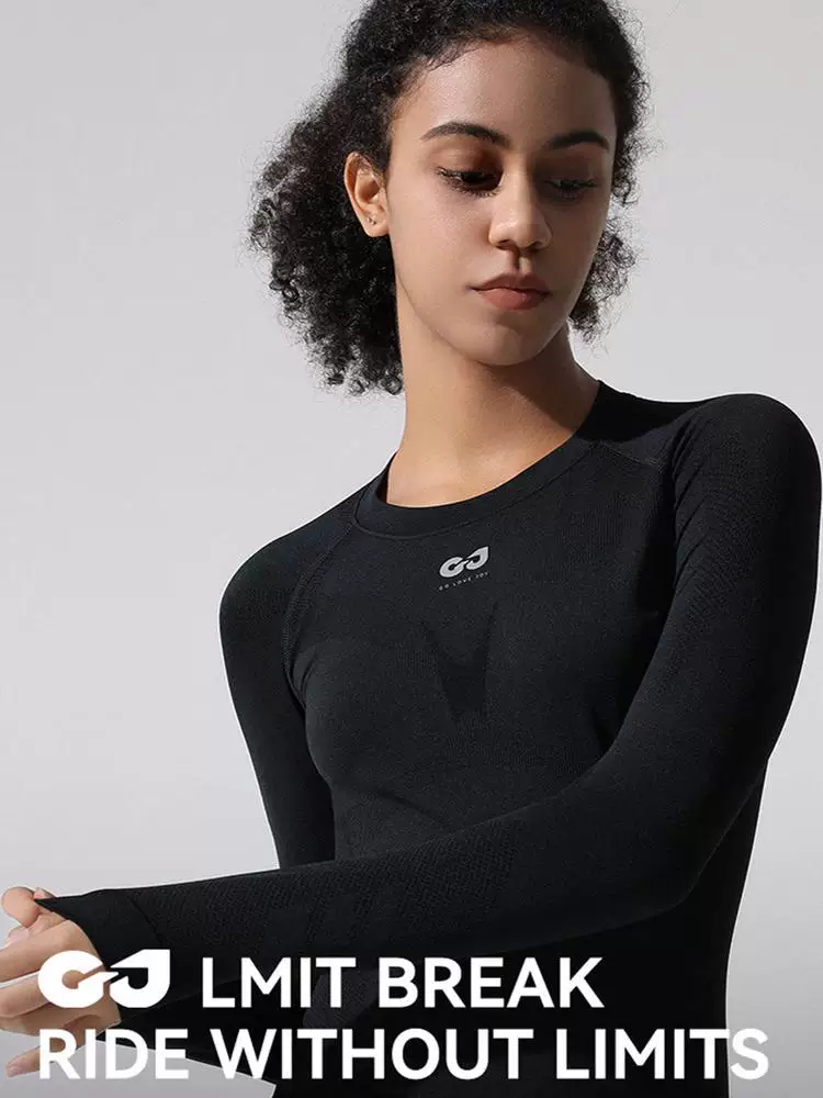 Đồ lót thể thao thấm hút mồ hôi Golovejoy mùa thu đông, áo thể thao nén nhanh khô, lớp lót giữ ấm khi trượt tuyết dành cho nữ