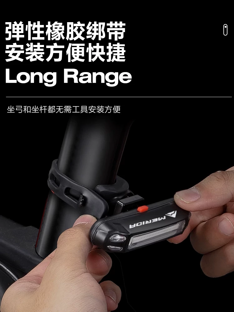 Đèn hậu xe đạp để đi đêm, độ sáng cao, có thể sạc lại bằng USB, đèn cảnh báo xe đạp leo núi và đường bộ, đèn trước LED