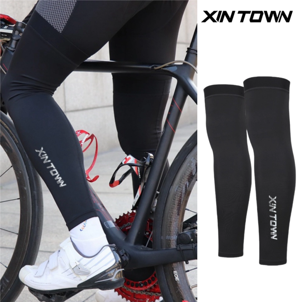 Tất bảo vệ nắng, cỡ lớn dành cho nam và nữ, miếng đệm đầu gối thể thao bằng vải lụa đá dùng cho đạp xe, bóng rổ, tất chạy bộ ngoài trời, tất làm mát