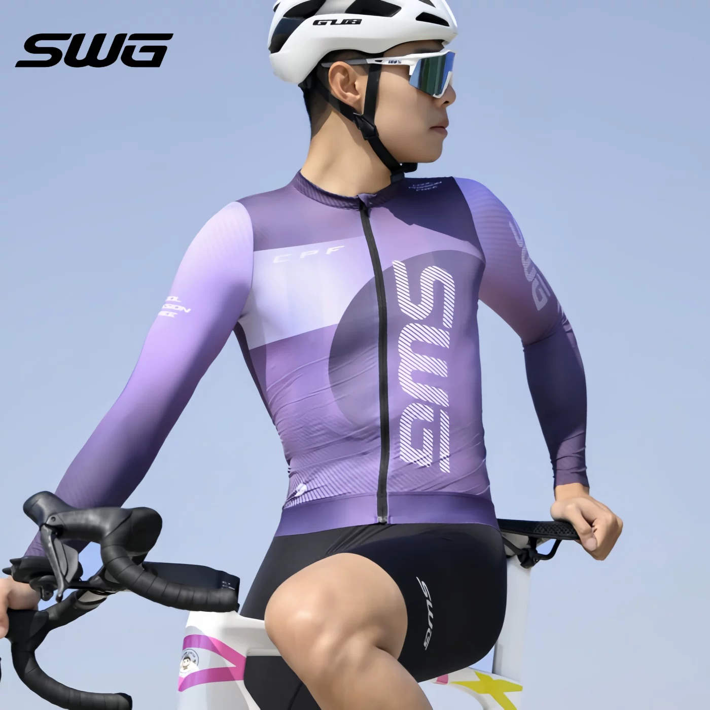 Áo thể thao đạp xe SWG Mingsheng dành cho nam, tay dài, mùa thu, áo đạp xe đường trường, áo ngoài trời, chất liệu co giãn cao, thoáng khí