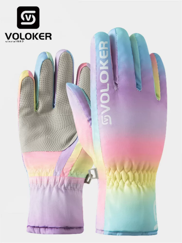 Găng tay chống nước cho trẻ em dành cho bé trai và bé gái, trượt tuyết, mùa thu đông, găng tay năm ngón ấm áp cho bé, dày và lót lông cừu, để chơi trong tuyết, cho bé trai và bé gái.