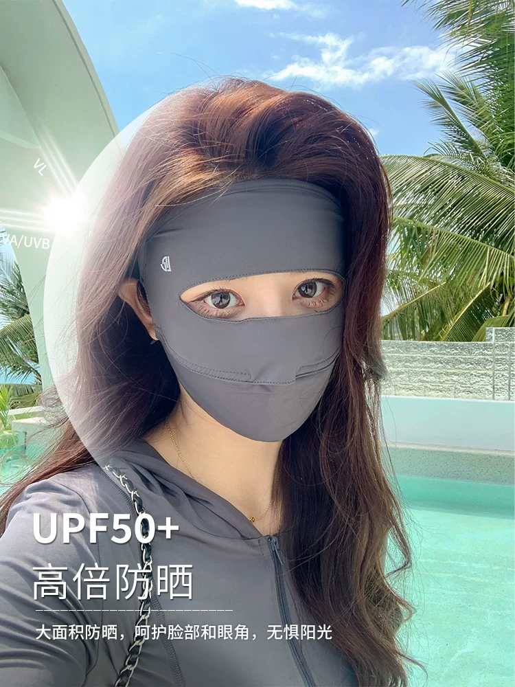 Khẩu trang chống nắng cho nữ, chống tia UV, đi xe đạp và lái xe mùa hè, mặt nạ lụa băng, khẩu trang che nắng toàn mặt thoáng khí
