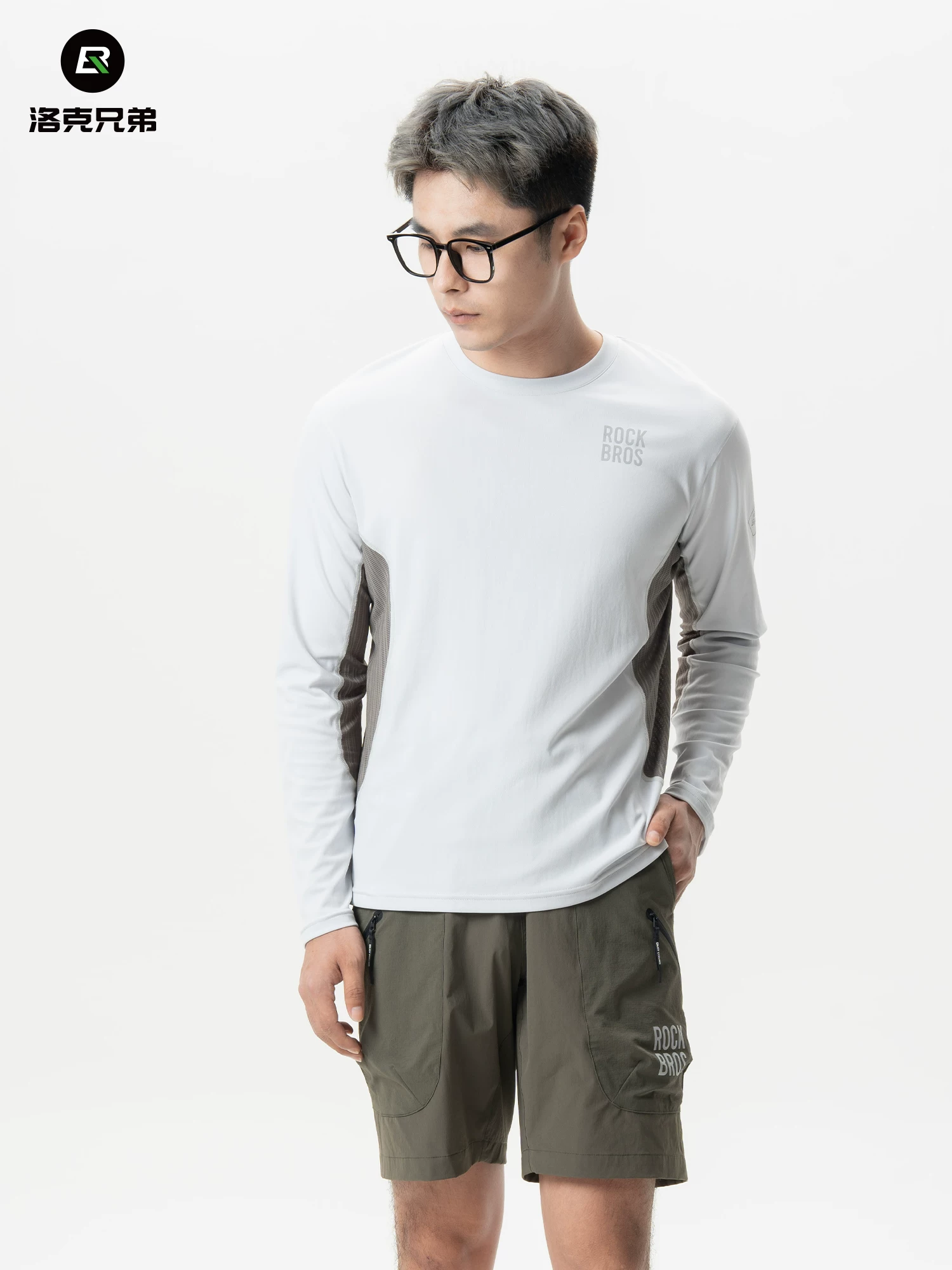 Áo thun đi xe đạp thông thường của Rock Brothers Áo dài tay lớp nền khô nhanh thoáng khí dành cho xe đạp đường núi dành cho nam mùa hè
