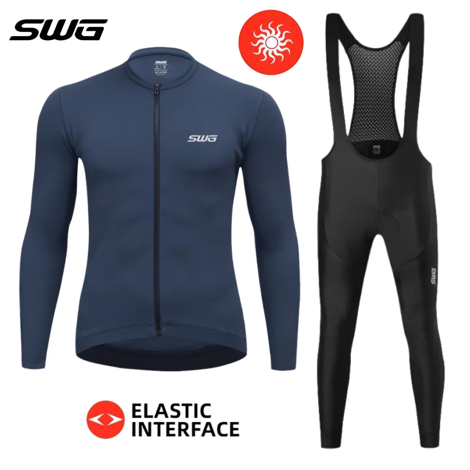 SWG Mingsheng mùa thu đông bộ đồ giữ nhiệt lông cừu đi xe đạp áo khoác nam đôi mũi tên quần trên xe đạp đường bộ