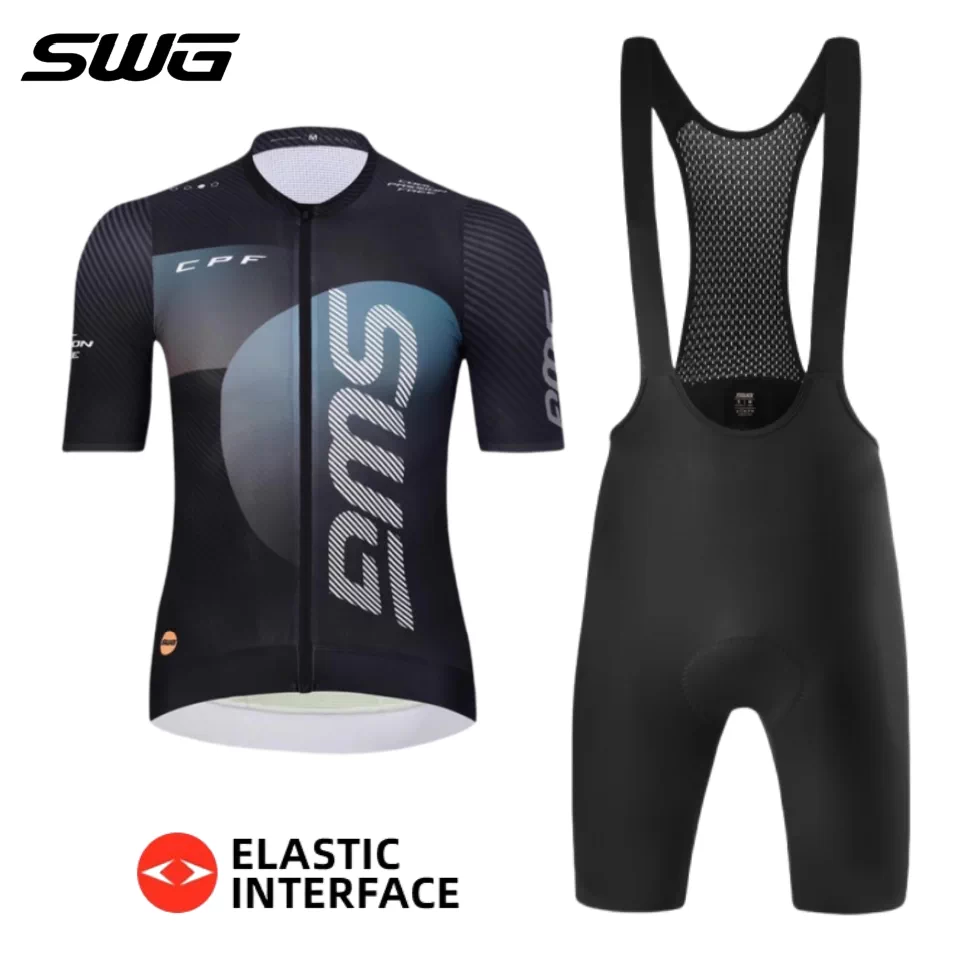 Mingsheng mùa hè đi xe đạp jersey ngắn tay áo sơ mi nam quần short yếm bộ xe đạp đường trường chuyên nghiệp Yuchen