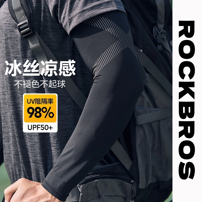 Rock Brothers Ice Silk Tay áo chống nắng Tay áo mát mẻ dành cho nam và nữ Tay áo ngoài trời Tay áo đi xe đạp Tay áo lái xe mùa hè