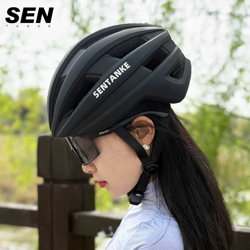Mũ bảo hiểm đi xe đạp Senpro Mũ bảo hiểm xe đạp đường trường Thiết bị đi xe đạp nam và nữ Mũ bảo hiểm an toàn từ tính đặc biệt