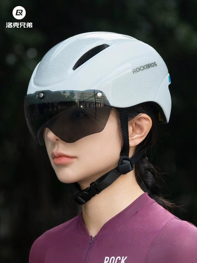 Mũ bảo hiểm xe đạp Rock Brothers có kính bảo hộ, mũ bảo hiểm đi xe đạp tích hợp cho xe đạp đường trường và leo núi, mũ bảo hiểm an toàn cho nam và nữ.
