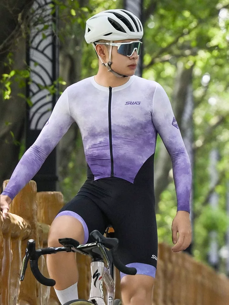 Bộ đồ đi xe đạp một mảnh chống tia cực tím mùa xuân hè của SWG Mingsheng Quần áo đi xe đạp dài tay chuyên nghiệp