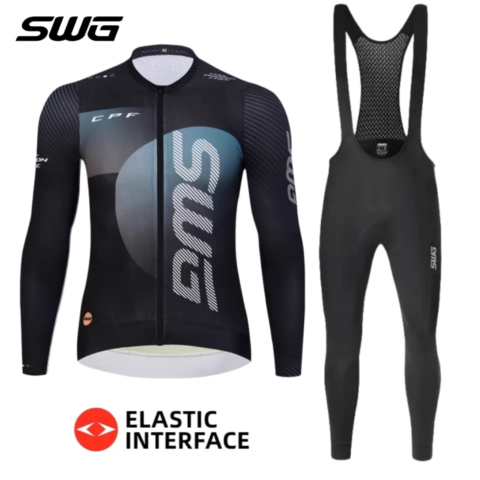 Áo xe đạp SWG Mingsheng nam tay dài, mùa xuân thu 2025, bộ áo xe đạp chuyên nghiệp mới