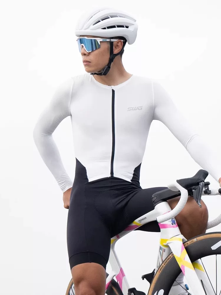 Bộ đồ liền thân đi xe đạp thi đấu chuyên nghiệp dài tay mùa hè SWG Mingsheng dành cho nam, thiết bị áo liền quần dài tay bó sát chuyên nghiệp