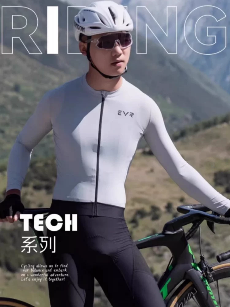 Áo thun đi xe đạp dòng EVR-tech áo ngắn tay dành cho nam mùa xuân hè xe đạp đường trường dài tay thấm hút ẩm và chống nắng
