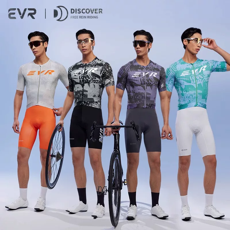 EVR 2025 Áo đi xe đạp mới ngắn tay dành cho nam mùa xuân hè xe đạp đường trường thấm hút ẩm và chống nắng thiết bị đi xe đạp