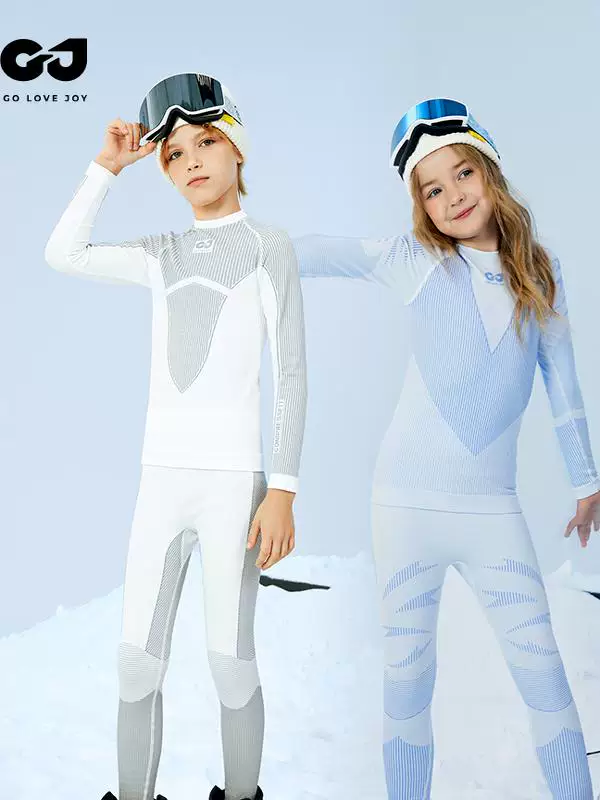 Quần áo trượt tuyết nhanh khô cho trẻ em golovejoy dành cho bé trai và bé gái trong mùa đông Bộ đồ lót chống lạnh và ấm áp với áo thấm mồ hôi bên trong