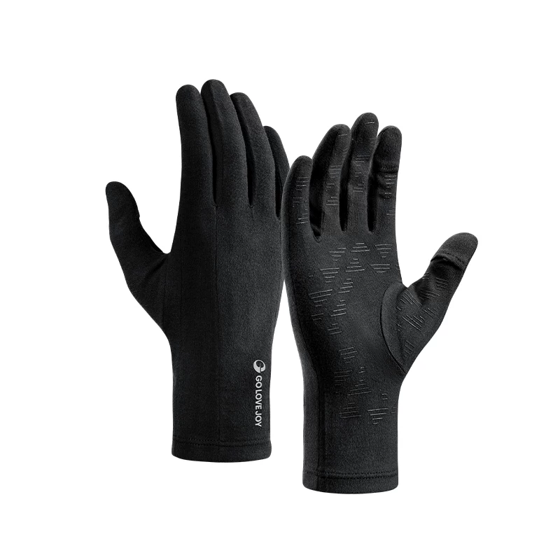 Găng tay chạy bộ ngoài trời Gaolejie dành cho nữ, chống lạnh mùa đông, găng tay cotton ấm áp, chống gió, nhẹ, tương thích với màn hình cảm ứng, lớp lót thể thao dành cho nam.
