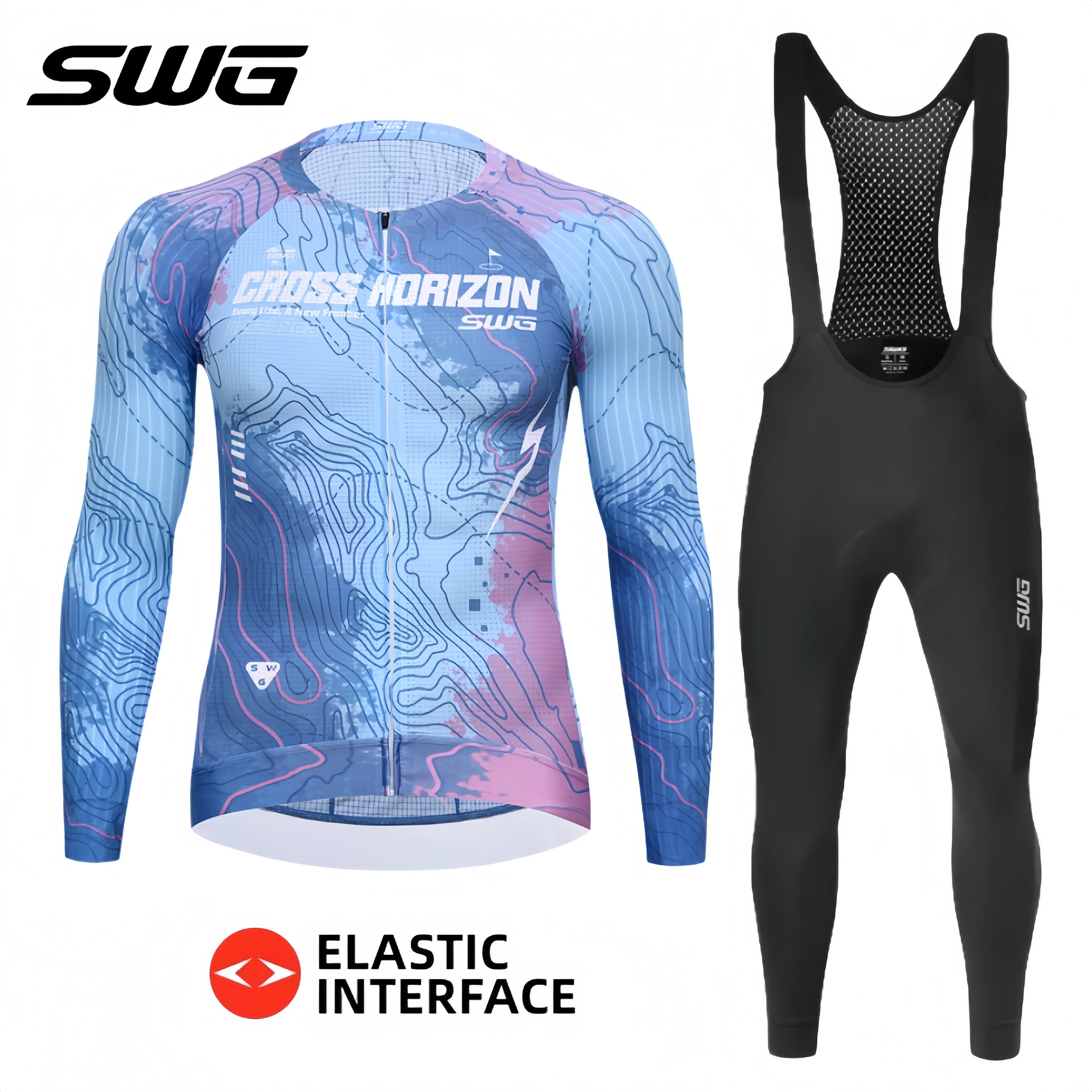 Áo thể thao đạp xe SWG Mingsheng mùa xuân/hè/thu chuyên nghiệp, unisex, tay dài, bộ đôi mũi tên, dành cho xe đạp đường trường, vượt chướng ngại vật