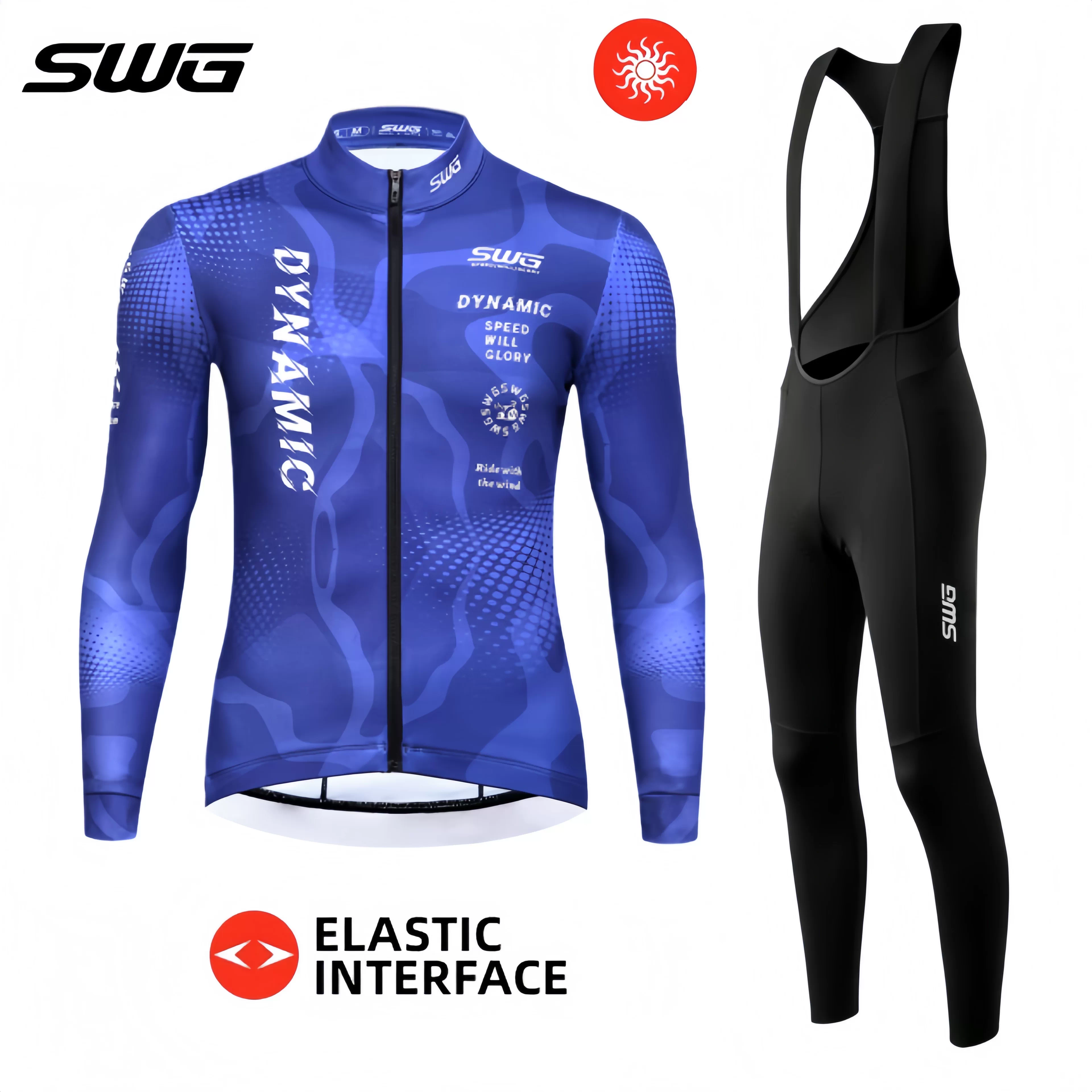 Bộ đồ đi xe đạp SWG Mingsheng có lông cừu ấm áp dài tay quần dài mùa thu đông ngoài trời đi xe đạp thể thao dành cho nam và nữ