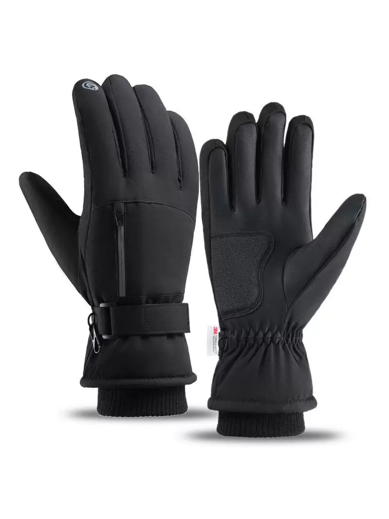 Găng tay trượt tuyết Harbin Northeast Snow Country dành cho nam và nữ, lót lông cừu mùa đông, dày dặn, ấm áp, chống lạnh, chống gió, chống thấm nước.