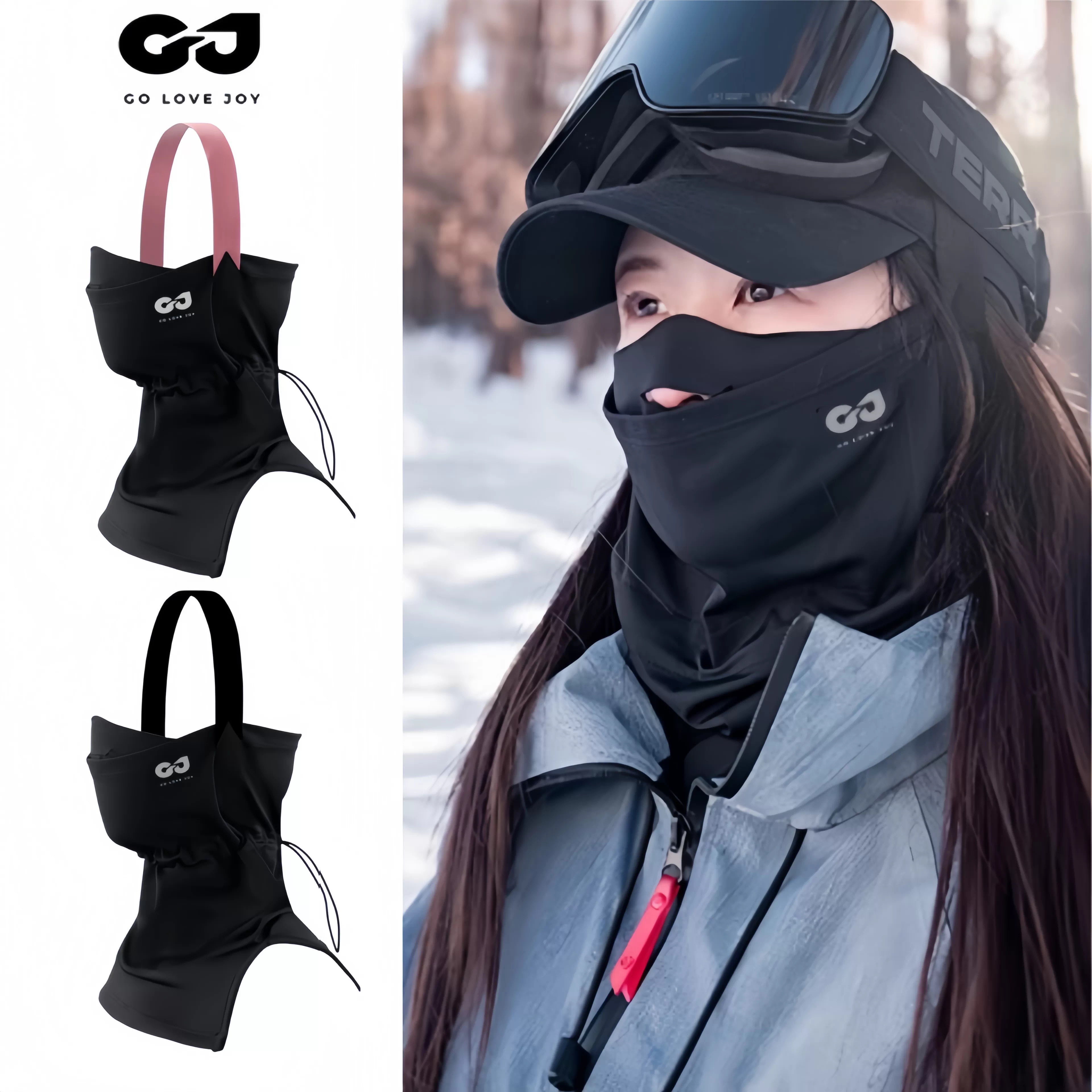 Mặt nạ trượt tuyết, ván trượt tuyết trên núi tuyết và bảo vệ cổ bằng ván đôi, đồ bảo hộ leo núi ấm áp chống lạnh và chống gió, cùng kiểu dáng cho nam và nữ