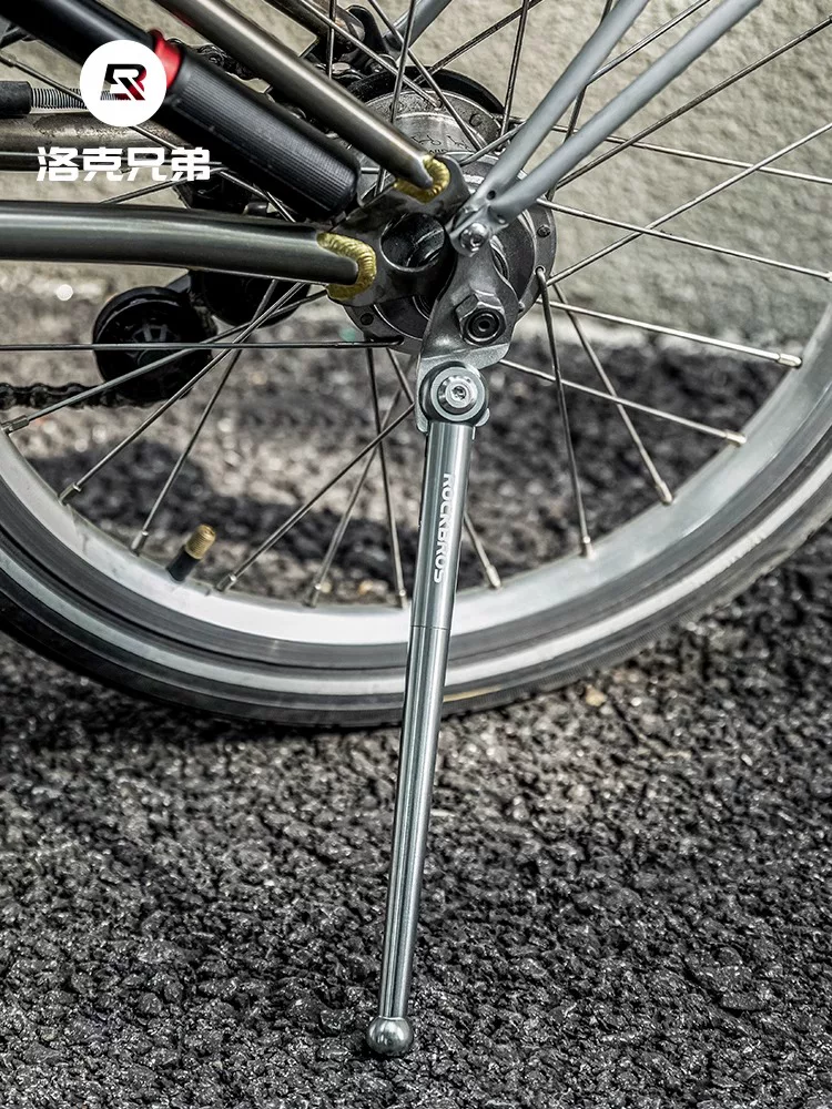 Rock Brothers gấp xe đạp chân chống hợp kim nhôm 16inch chân đế bên vải nhỏ đa năng giá để xe phụ kiện xe đạp