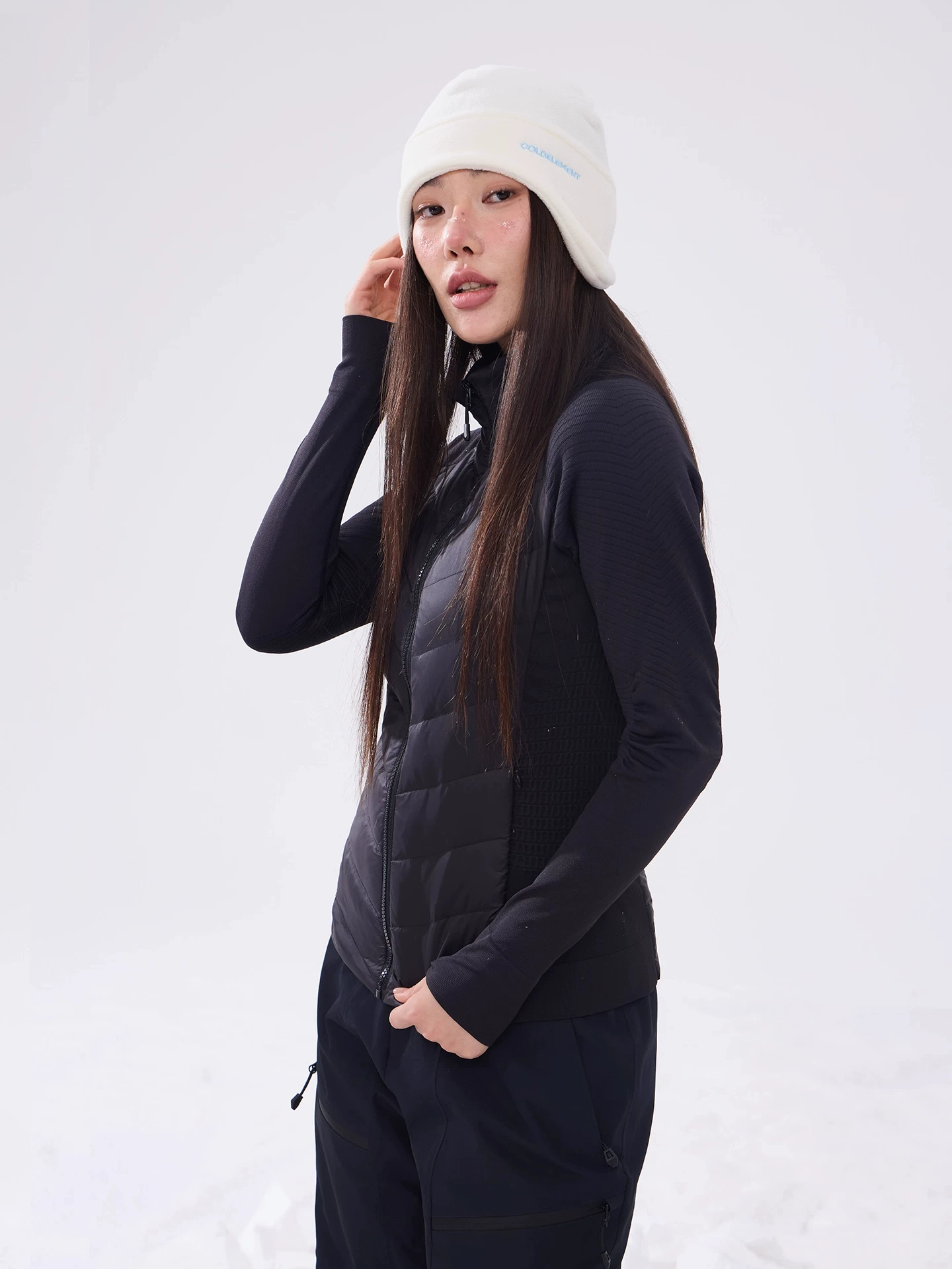 Áo khoác trượt tuyết Coldelement lớp giữa lót ấm áo khoác lông vũ nhẹ và mềm mại bảo vệ mùa đông lạnh giá cho nữ