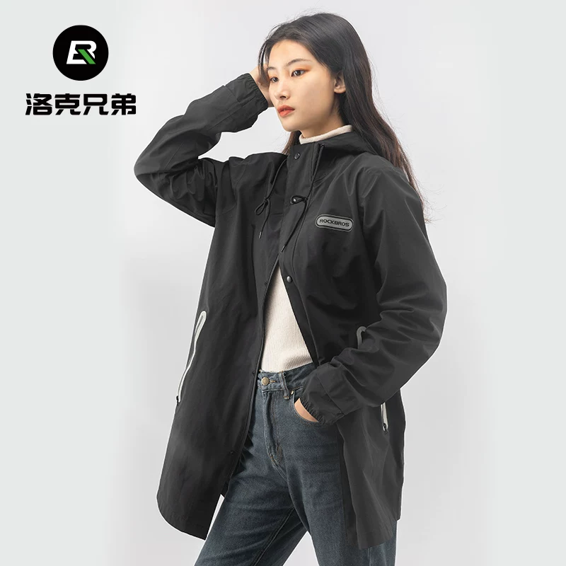 Áo mưa Rock Brothers dành cho nam và nữ, thích hợp cho xe đạp, xe đạp điện, xe máy, có đường may được dán băng, chống thấm nước và gió khi đi xe đạp và đi làm.