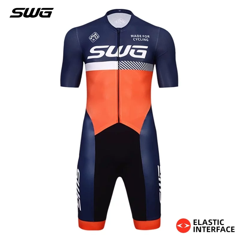 Bộ đồ đi xe đạp ngắn tay mùa hè SWG Mingsheng dành cho nam, bộ đồ đi xe đạp có đệm hình mũi tên đôi chuyên nghiệp, bó sát, nhanh khô, thấm hút mồ hôi