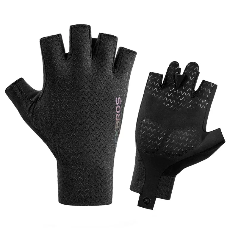 Găng tay chống nắng Rock Brothers Ice Silk Găng tay thể thao dành cho nam và nữ Găng tay đi xe đạp Ngón tay ngắn Câu cá Xe đạp đường trường Găng tay xe đạp