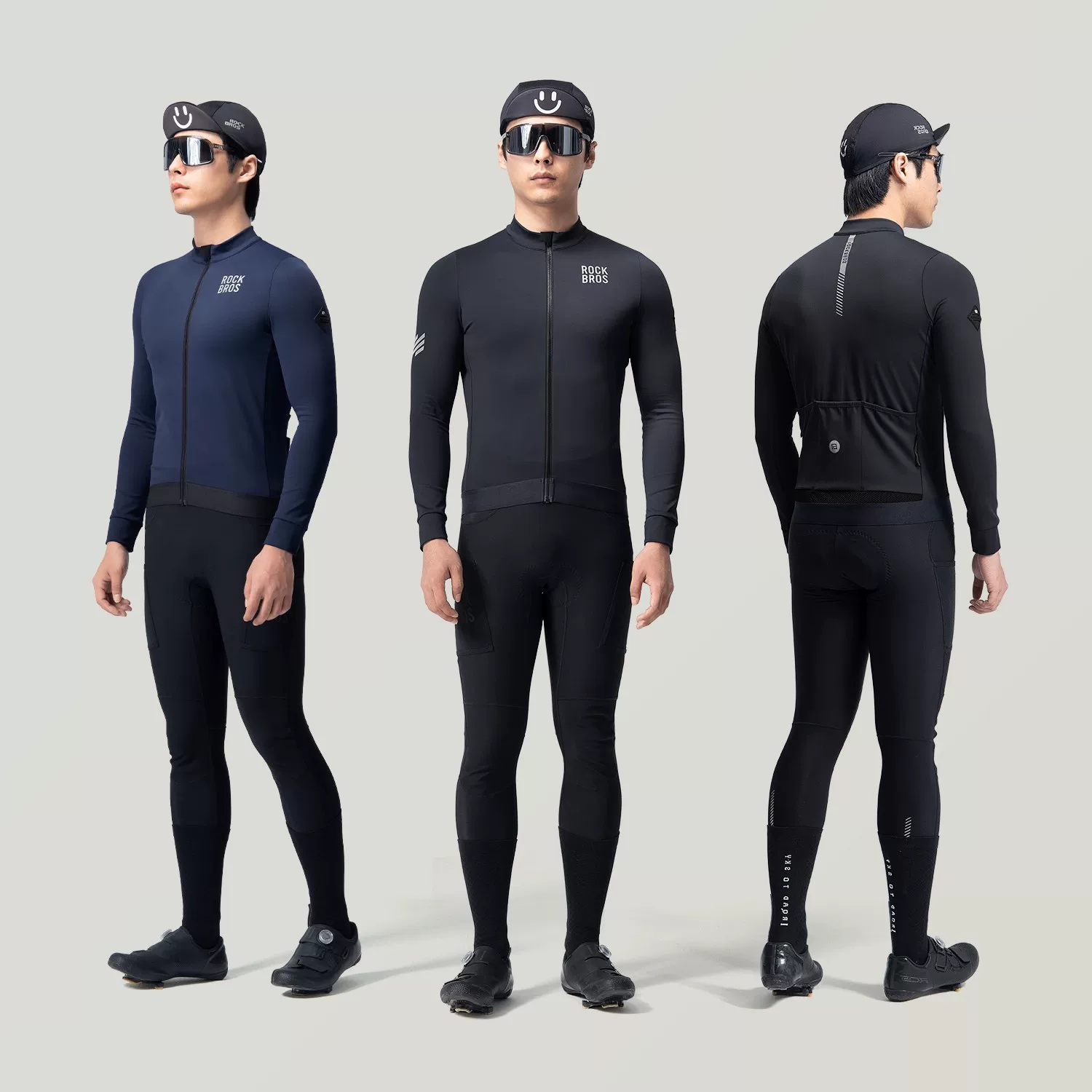 Rock Brothers Áo đi xe đạp dài tay lông cừu giữ nhiệt hàng đầu mỏng xe đạp đường núi quần áo nam mùa thu đông