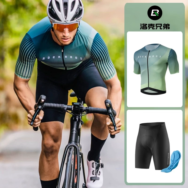 Bộ quần áo đi xe đạp mùa hè Rock Brothers quần short ngắn tay dành cho nam và nữ quần áo đường núi thiết bị đi xe đạp