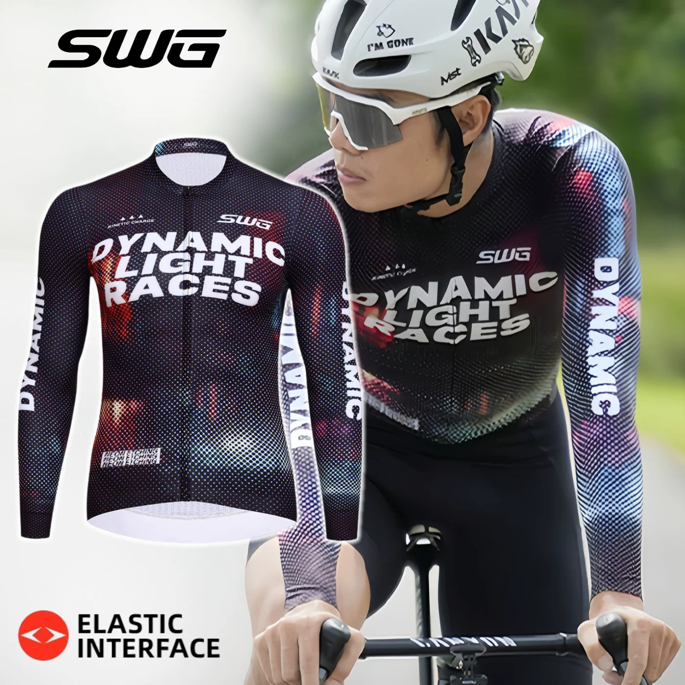 SWG Mingsheng nhanh khô mới mùa xuân và mùa thu dành cho nam đi xe đạp đường trường áo thi đấu xe đạp đường bộ thiết bị bộ dài tay cỡ lớn