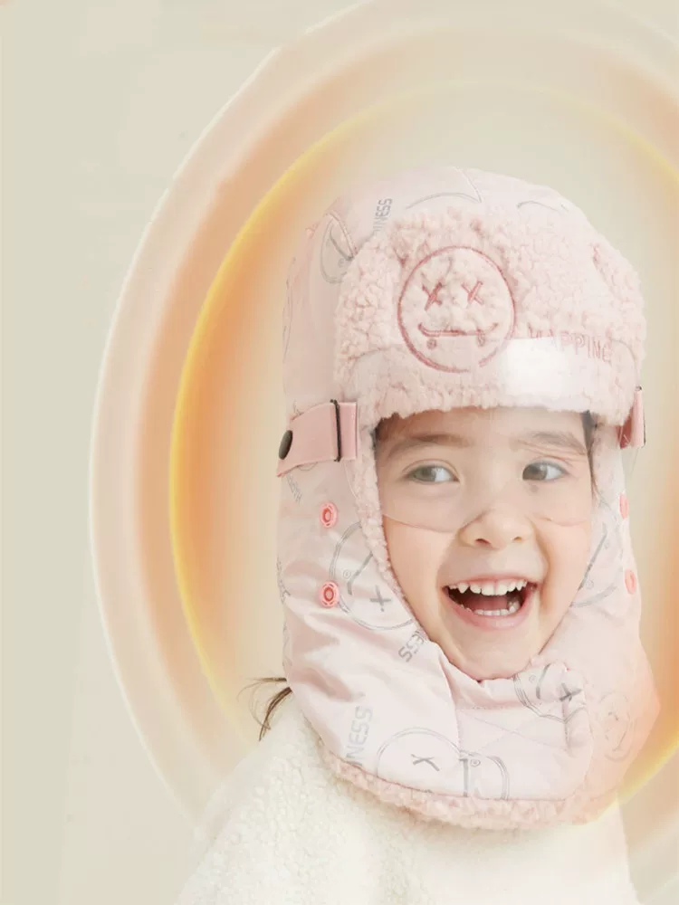 Mũ trẻ em cho mùa thu đông, mũ ấm áp dễ thương cho bé gái, mũ bảo vệ tai đi xe đạp cho bé trai phong cách mùa đông, giữ ấm mùa đông và chống gió.