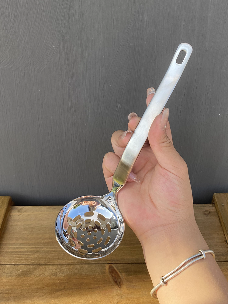 【Thực sự dày】Thìa canh bằng thép không gỉ 304, thìa lọc, thìa lẩu, thìa cháo, muôi múc canh, thìa đa năng, rây lọc nhỏ