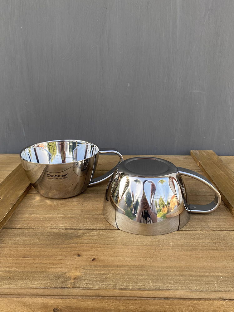 Bát inox 18/10 hai lớp có tay cầm, cốc đựng sữa ăn sáng, bát sen cách nhiệt và chống bỏng để ăn và uống súp