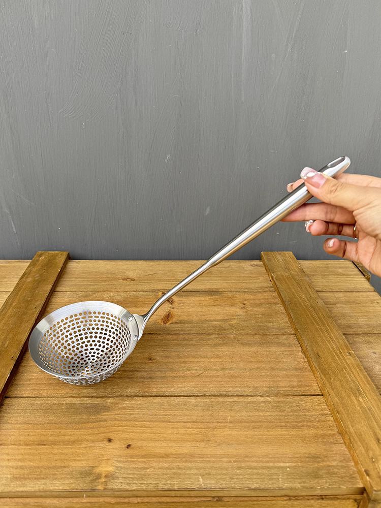 Rổ lọc inox 304 Đức, liền khối, dày dặn, chất liệu thực phẩm, dùng cho mì và há cảo, dùng trong gia đình