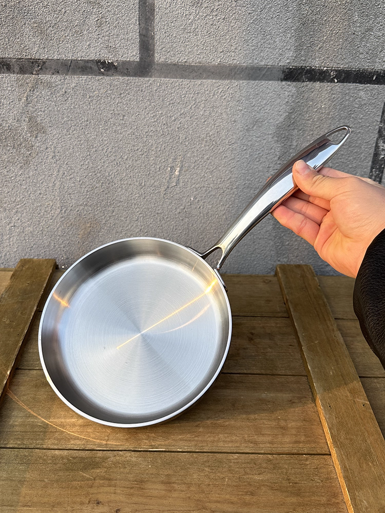 Chảo rán inox 18/10, không tráng phủ, chống dính, chảo làm bánh kếp, chảo bổ sung thức ăn cho bé, thích hợp cho bếp từ và bếp gas.