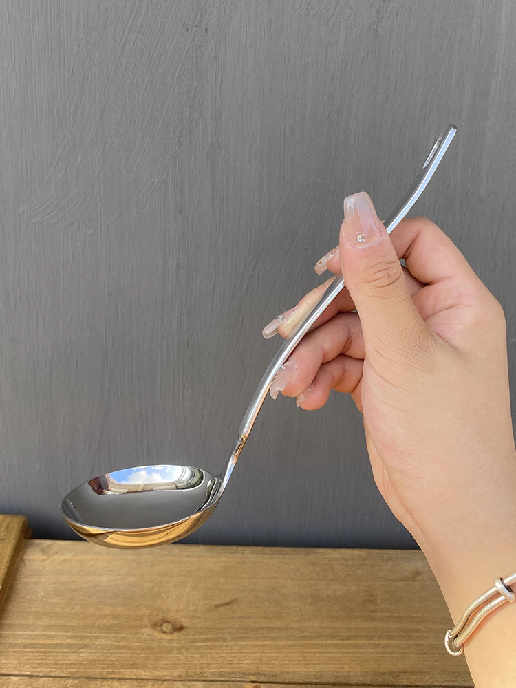 【Thực sự dày】Thìa canh bằng thép không gỉ 304, thìa lọc, thìa lẩu, thìa cháo, muôi múc canh, thìa đa năng, rây lọc nhỏ