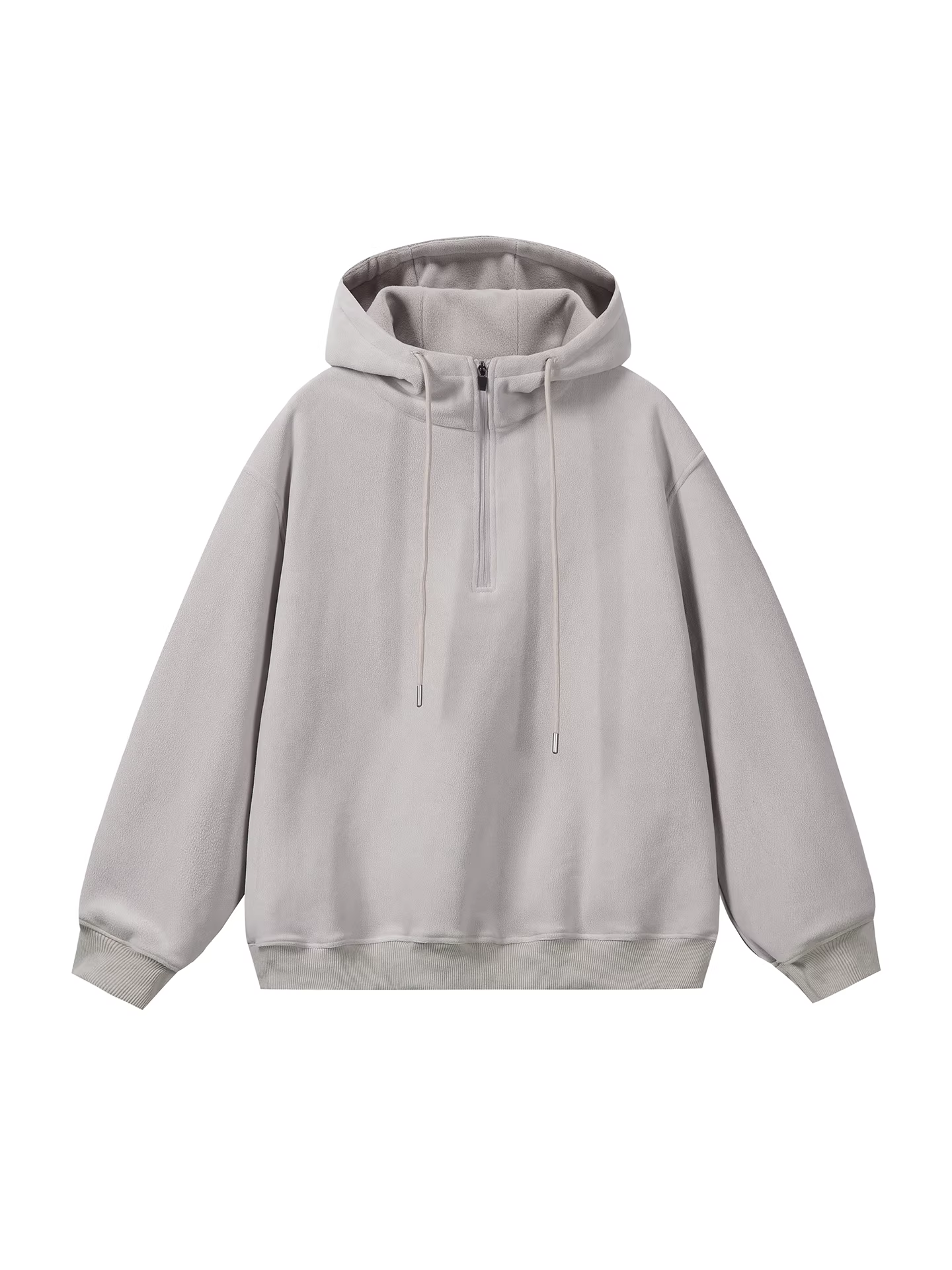 Áo nỉ lông cừu hạng nặng Pure Group 490G dành cho nam, nửa khóa kéo, lót lông cừu mùa đông, dày dặn, áo khoác có mũ trùm đầu bằng lông cừu ấm áp.