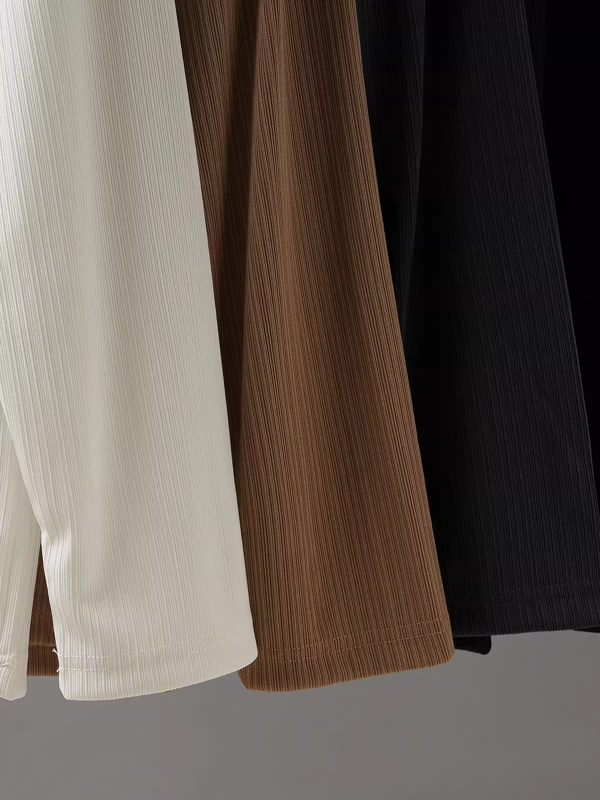 Áo thun nam tay dài chất liệu dệt kim, áo sweatshirt cổ tròn rộng rãi cao cấp chống nhăn mùa thu, áo thun trơn màu đơn giản