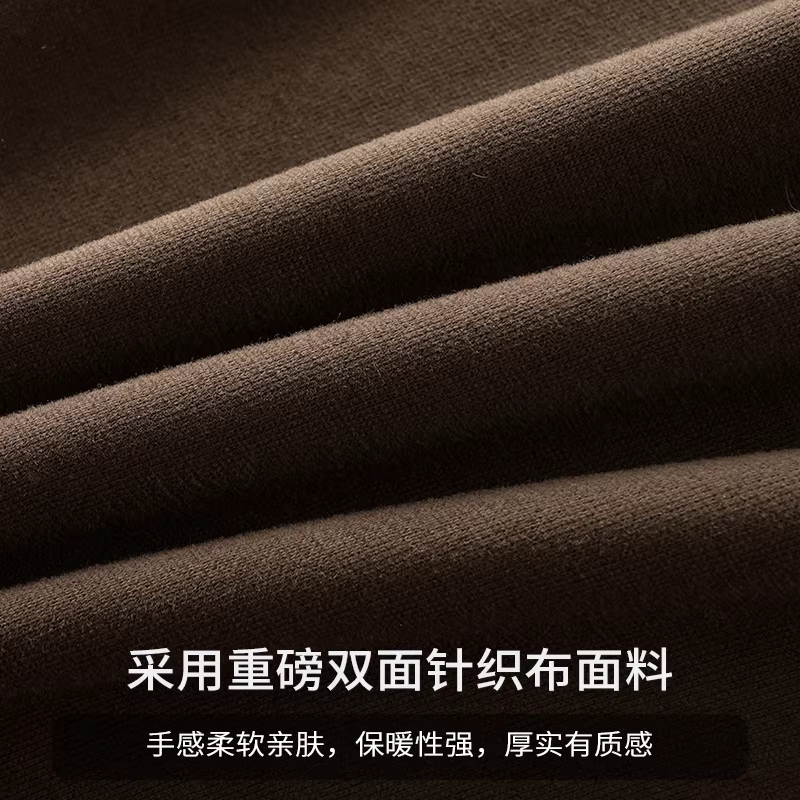 Quần thể thao nam ống đứng chất dày, kiểu mới thu đông 2024, phong cách Mỹ, màu trơn, chất liệu mềm mại, quần thể thao ống đứng rộng rãi, quần thường ngày thoải mái.