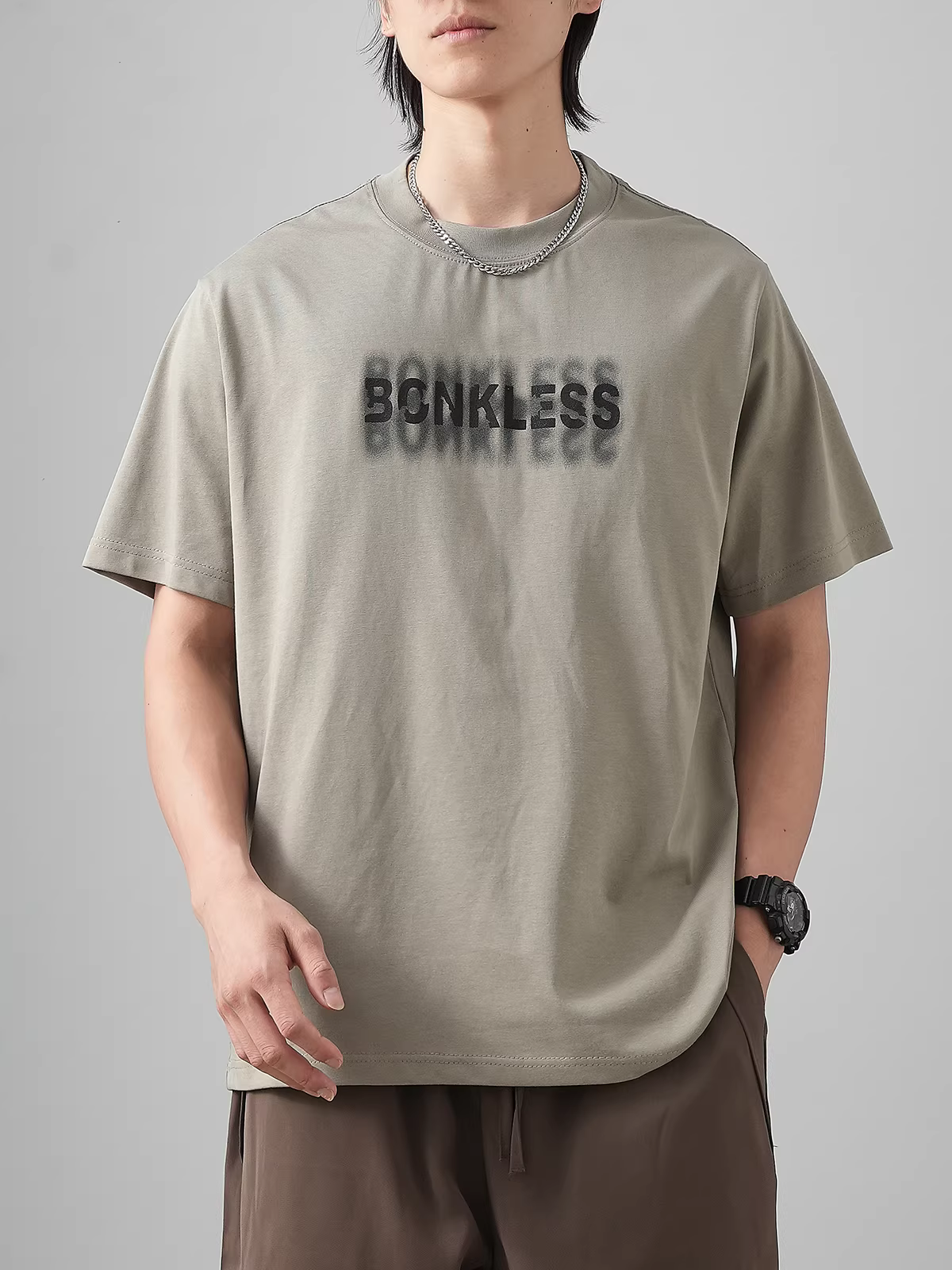 Áo thun nam tay ngắn mùa hè chất liệu dày 230G kiểu Mỹ thời trang thương hiệu in chữ áo thun trẻ trung dáng rộng cổ tròn nửa tay