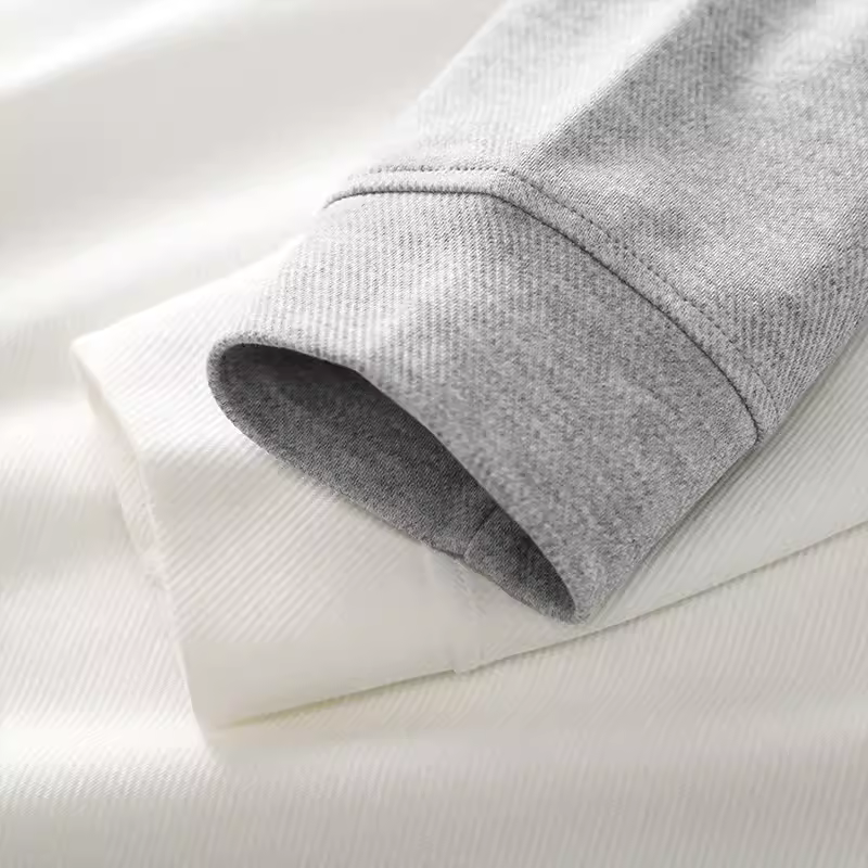 Áo thun dài tay vải tuýt nặng 320G dành cho nam, kiểu mới xuân thu 2022, cổ tròn thoáng khí, áo nỉ màu trơn rộng rãi, kiểu dáng mỏng.