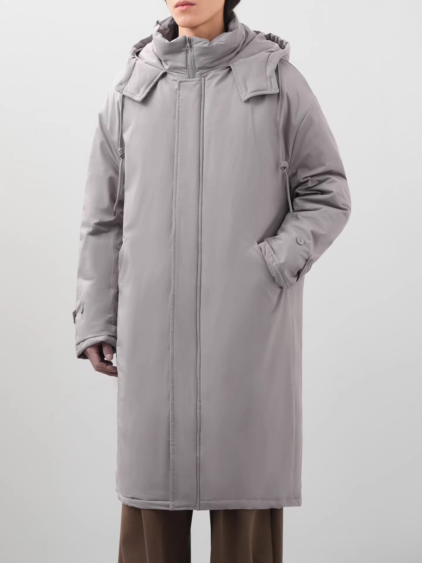 Áo khoác cotton dài trung bình cho nam mùa đông, áo khoác cotton dày giữ ấm dài qua gối có mũ, áo khoác cotton mùa đông.