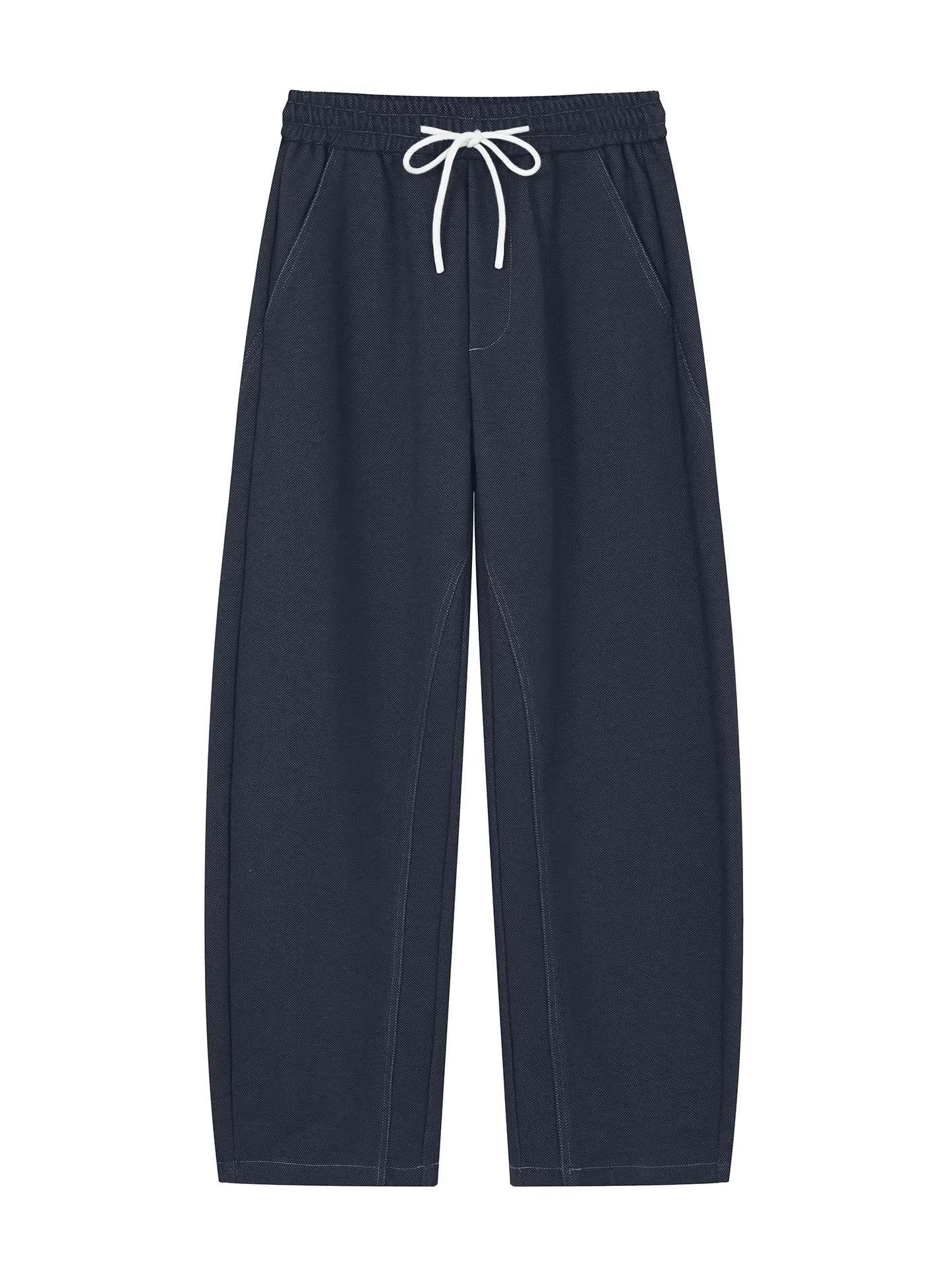 Quần âu thẳng kiểu Mỹ thuần túy dành cho nam, dáng rộng mùa xuân thu, quần dài cắt cong, quần denim dày màu trơn.