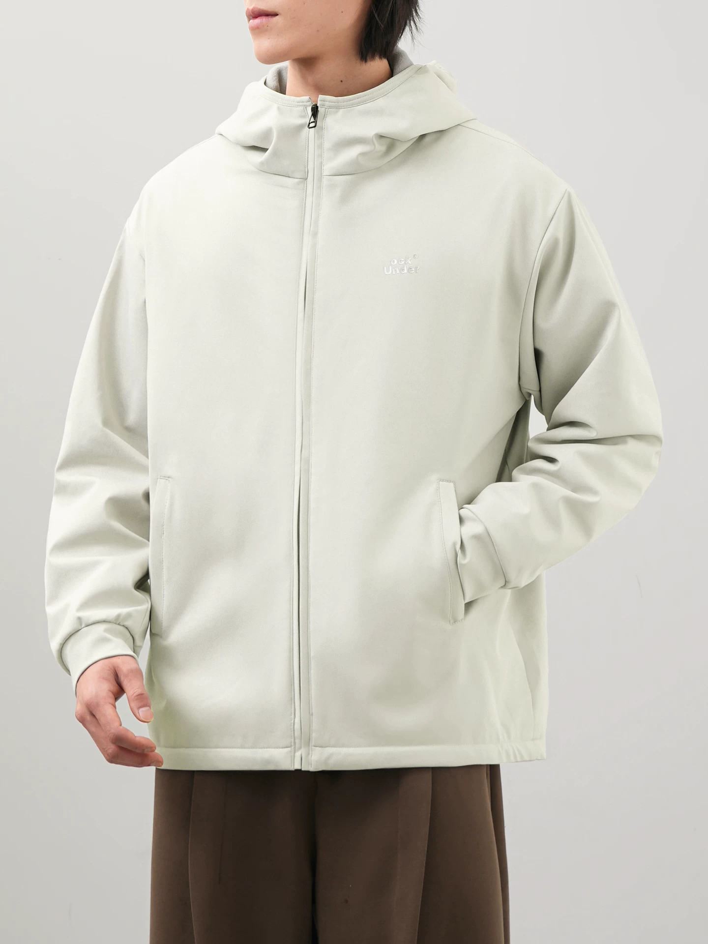 Áo khoác ba lớp nguyên chất, áo khoác cotton dành cho nam, lót lông cừu mùa đông, áo khoác lông cừu có mũ trùm đầu phong cách chức năng ngoài trời ấm áp.