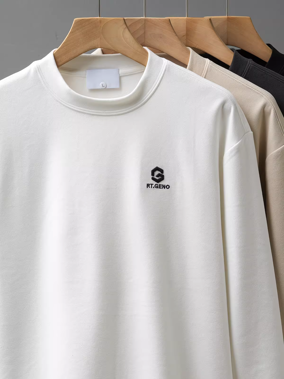 Áo thun dài tay bằng nhung Đức hạng nặng dành cho nam, áo len cổ tròn thương hiệu thời thượng mới mùa thu đông 2024, dày dặn và ấm áp, thích hợp làm lớp lót bên trong.