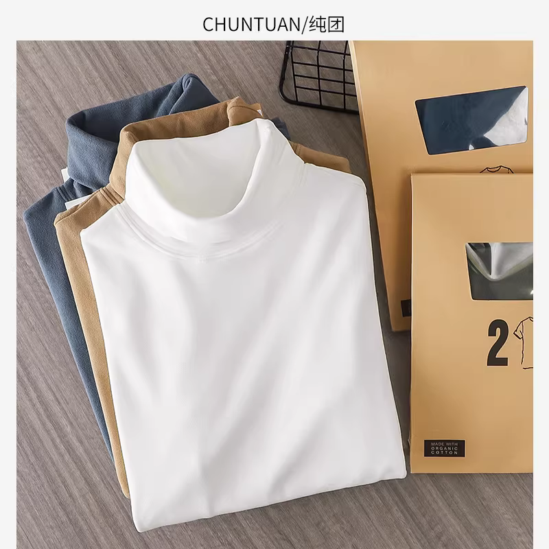 Pure Group (Mua một tặng một) Áo sơ mi cổ lọ giữ nhiệt hai mặt kiểu Mỹ dành cho nam, lớp trong dài tay giữ ấm mùa đông.