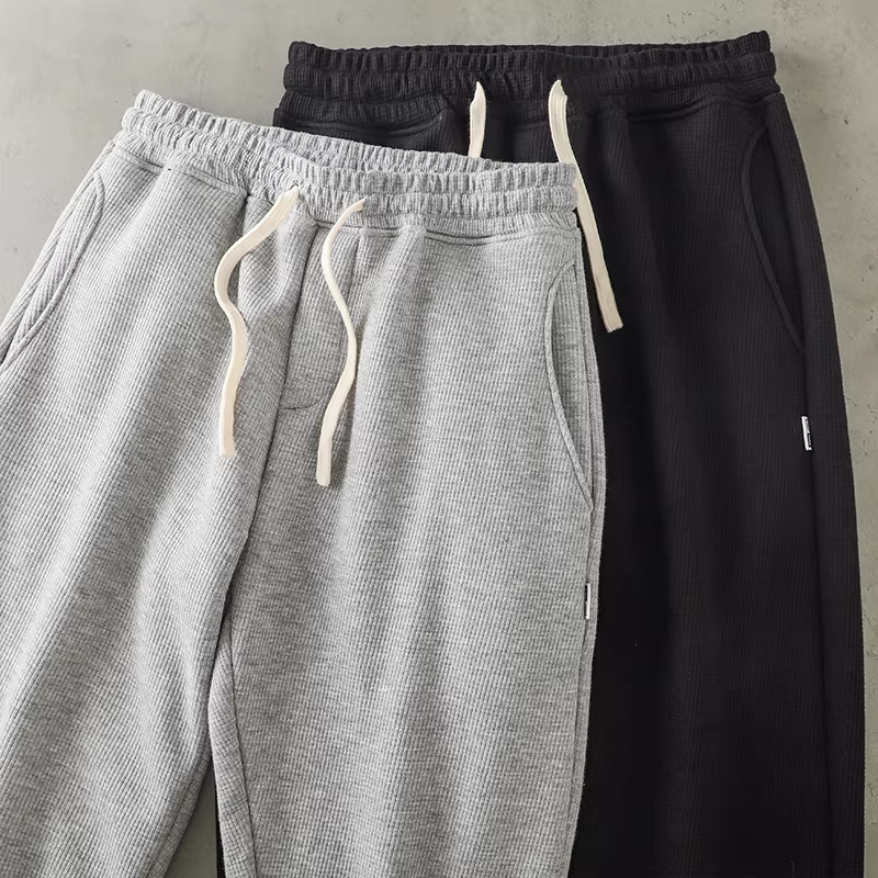 Quần jogger nam chất liệu len cừu dày dặn kiểu Nhật, quần cotton ấm áp mùa đông, quần jogger lót lông cừu dày dặn.