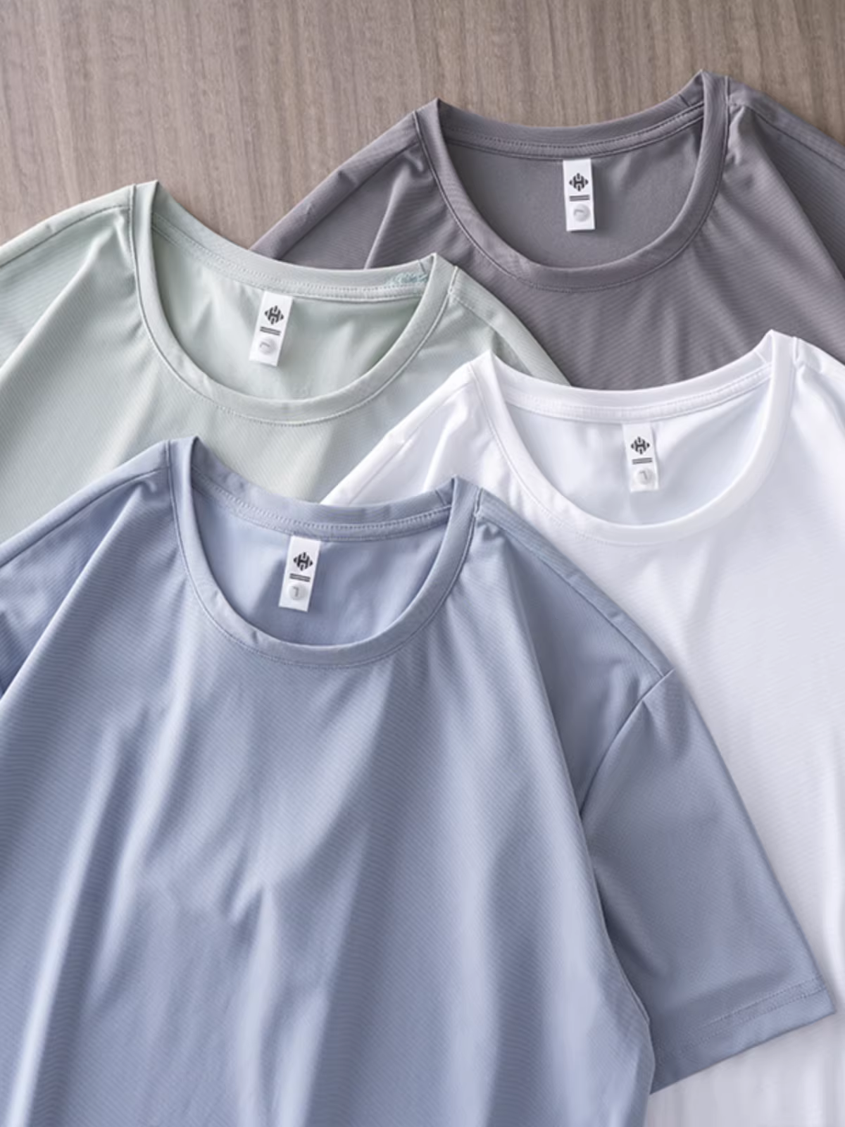 Áo thun cotton pique lụa băng nguyên chất dành cho nam, tay ngắn, kiểu dáng mùa hè nhẹ nhàng, cổ tròn, màu trơn, thoáng khí, nhanh khô, áo lót nửa tay.